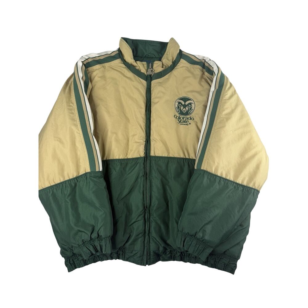 Vintage 90S Starter University Of Colorado State Rams Jacket 2xl MENS GREEN